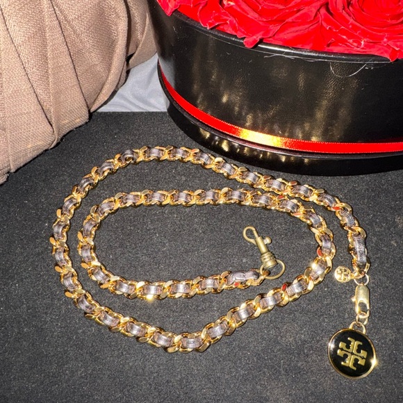 Tory Burch Black & Gold Logo Chain Necklace/Convertible Belt w/added Hook💥READ💥 - Picture 2 of 8